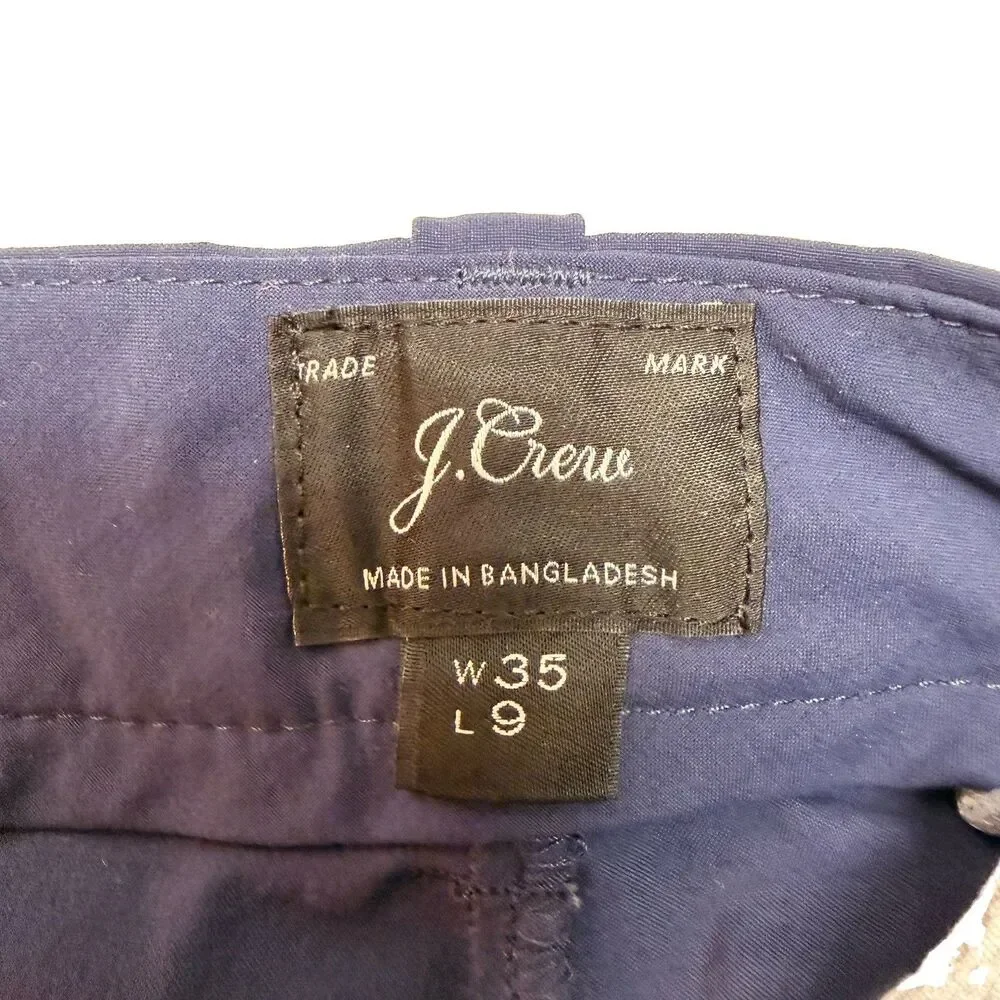 J Crew Mens Tech Golf Shorts 35 Navy Blue 9